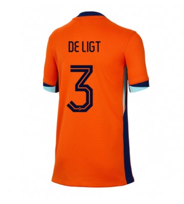 Holland Matthijs de Ligt #3 Replika Hjemmebanetrøje Dame EM 2024 Kortærmet